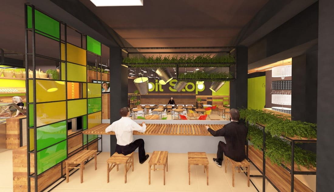Дизайн проект кафе быстрого питания - студия архитектуры и дизайна Анна Шац