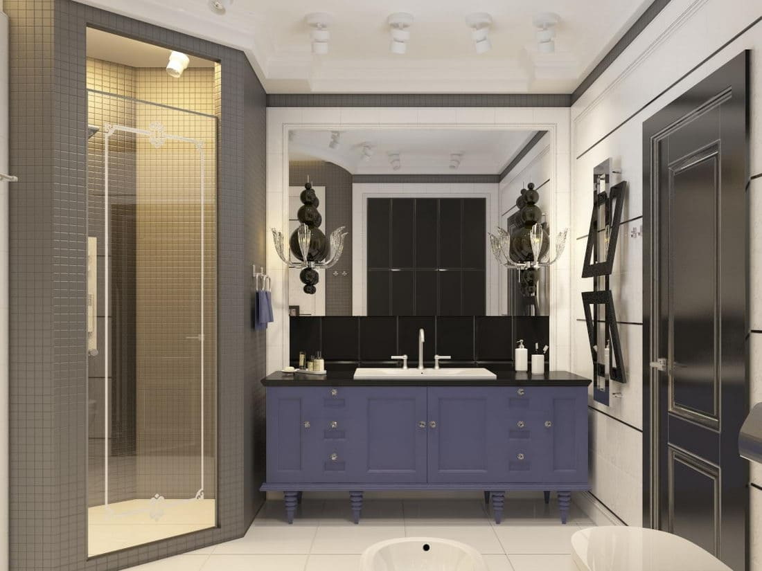 Интерьер ванной комнаты неоклассика - студия архитектуры и дизайна интерьера Анна Шац