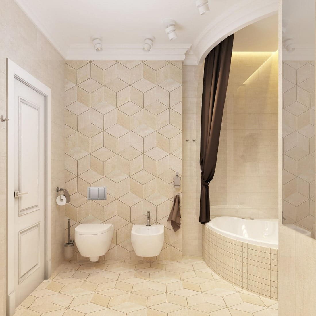 Современная ванная комната - студия архитектуры и дизайна интерьера Анна Шац